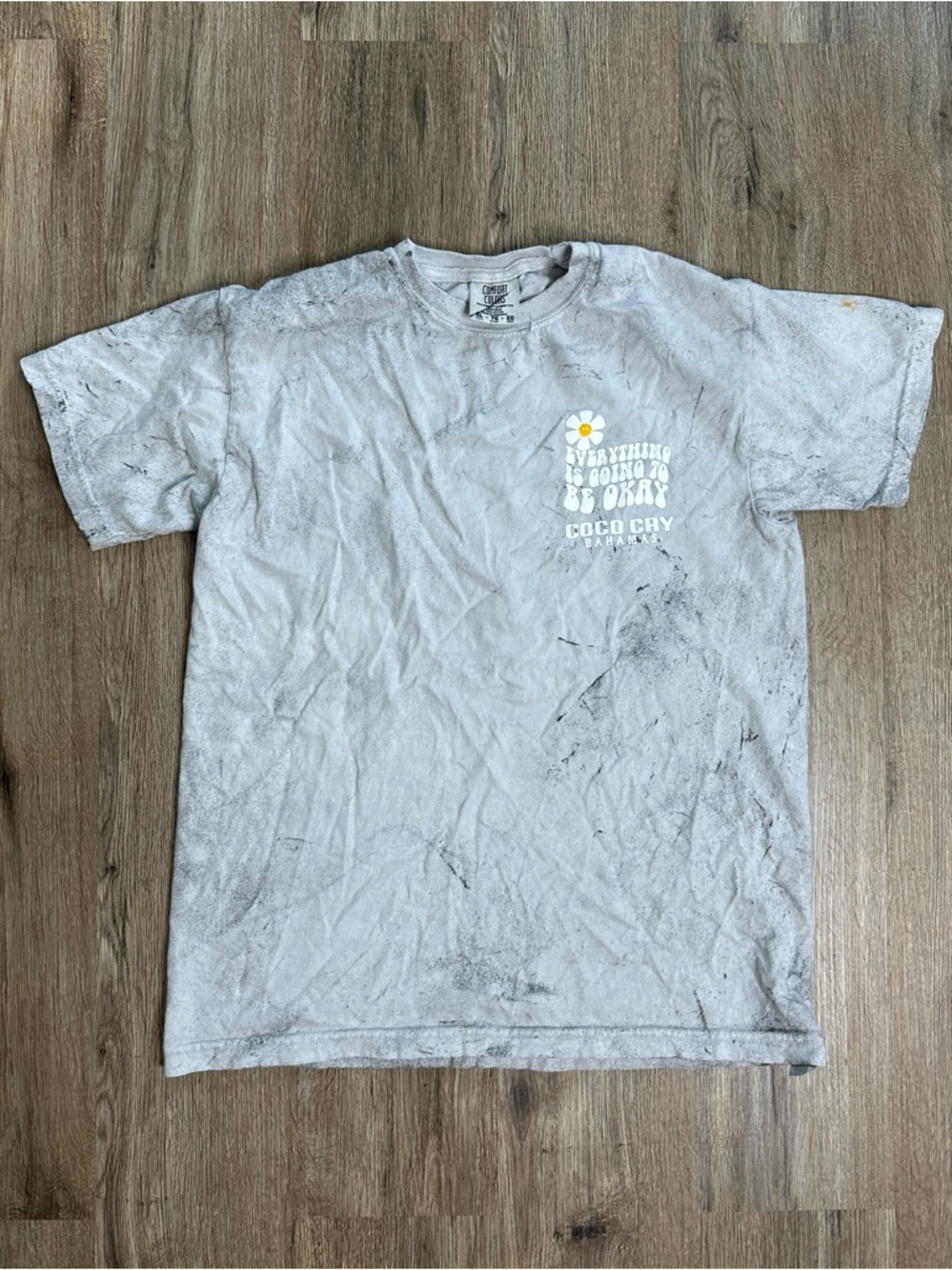 KIDS Coco Cay Daisy Graphic Tee in Light Gray